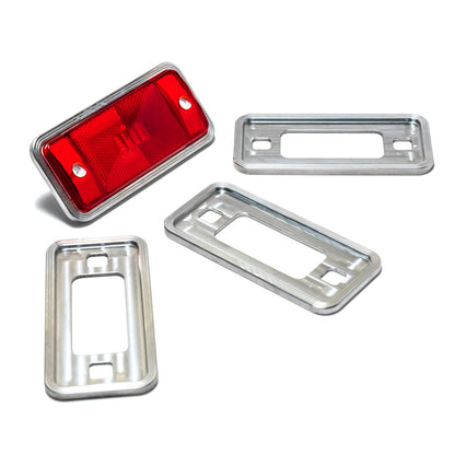 Silver Billet Marker Light Bezels, 1966-77 Ford Bronco