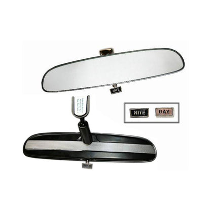 Rear View Mirror, BLACK w/Silver - Day/Night