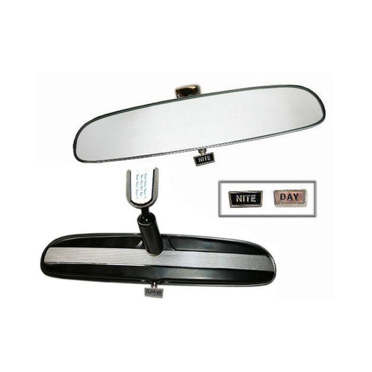 Rear View Mirror, BLACK w/Silver - Day/Night