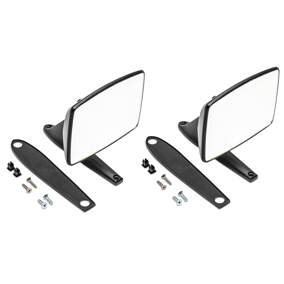 Satin Black Side Mirrors, Pair