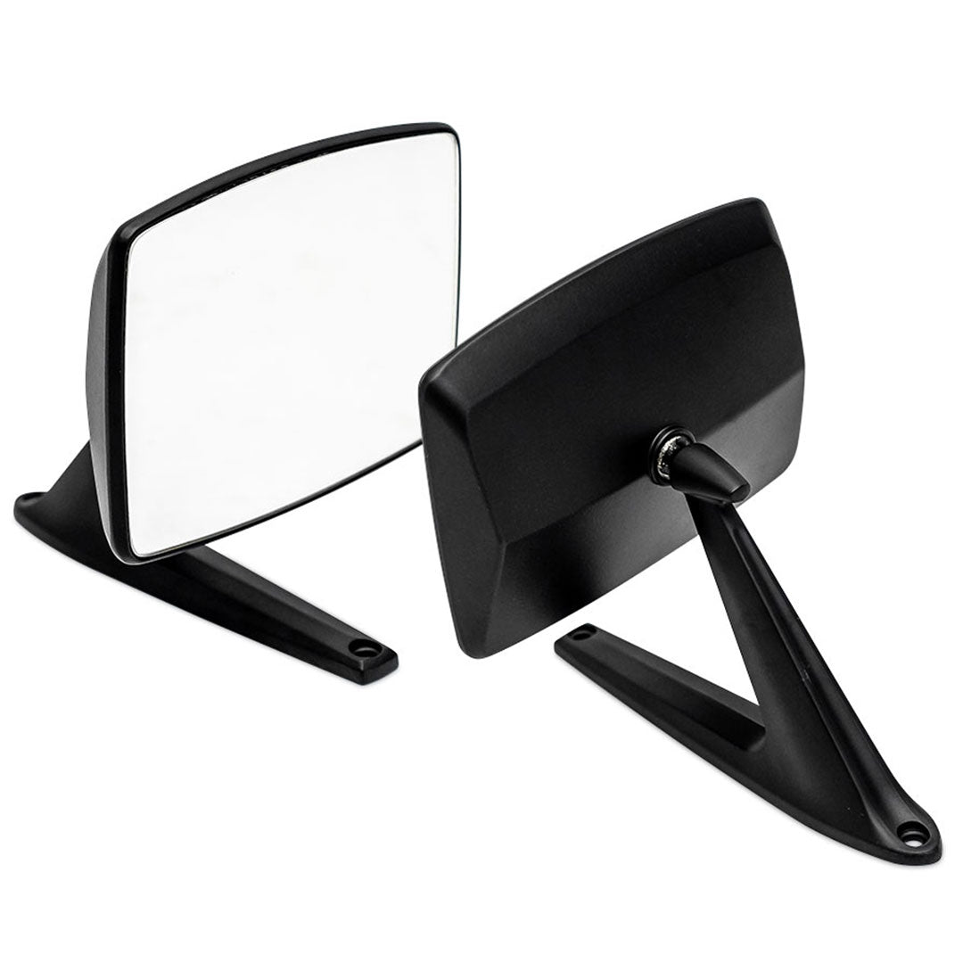 Satin Black Side Mirrors, Pair