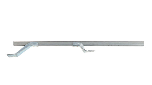 Black rubber door track with felt lining for rear glass, side view