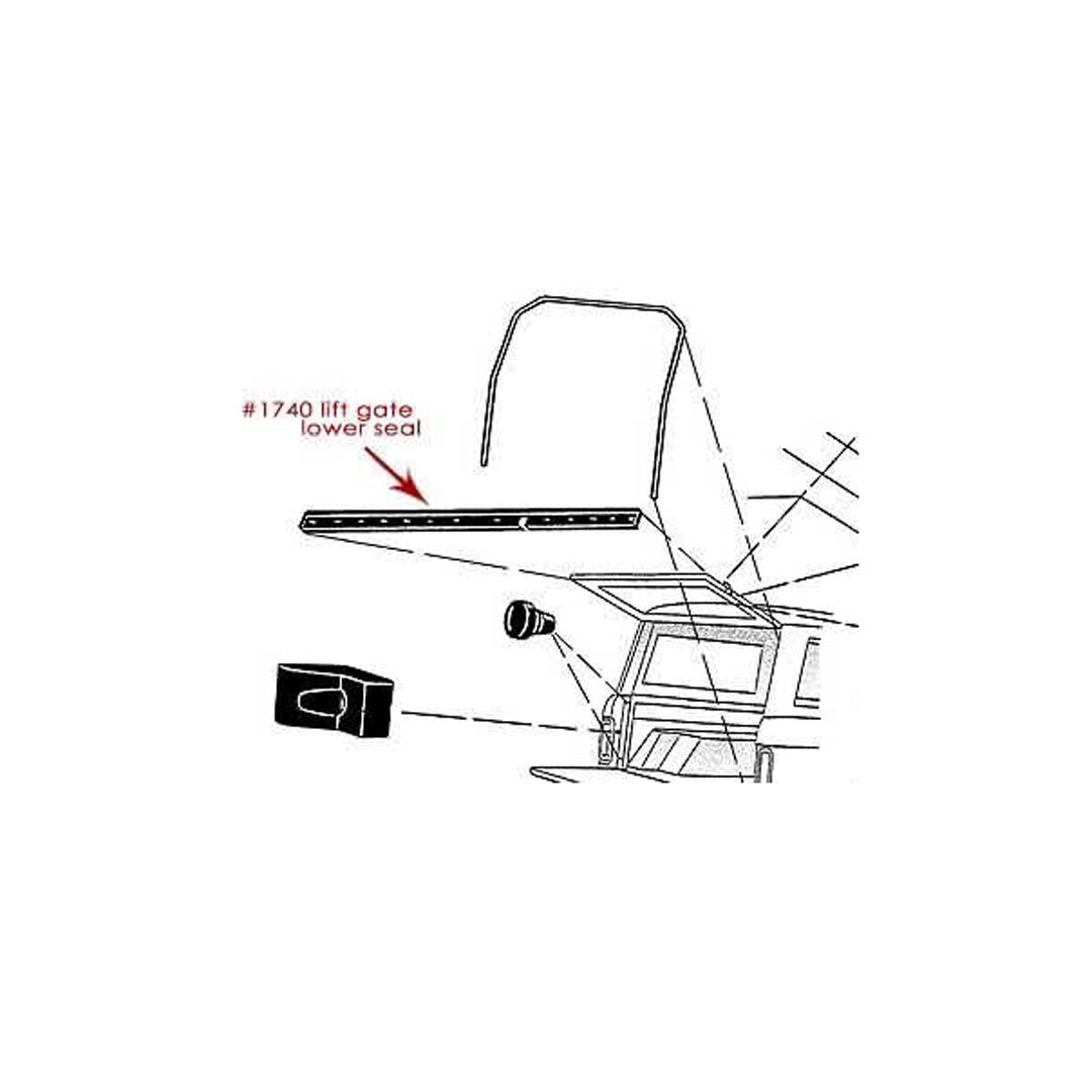 Lower Liftgate to Tailgate Seal, 1966-77 Ford Bronco