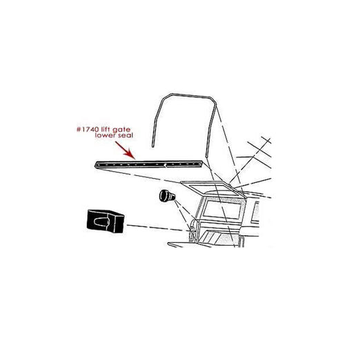 Lower Liftgate to Tailgate Seal, 1966-77 Ford Bronco