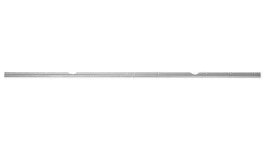 Bronze-colored metal bed seal retainer for truck tailgate, side view