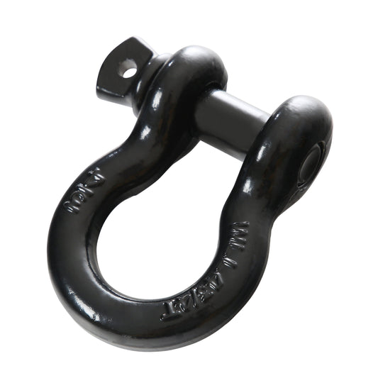 Black 3/4-inch recovery shackle with 4.75-ton capacity, side view