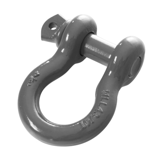 Gray 3/4-inch recovery shackle with 4.75-ton capacity, side view