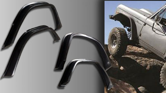 XXL Ultra-Flex Fender Flares, 4 inch Wide, 66-76 Ford Bronco, Set of 4