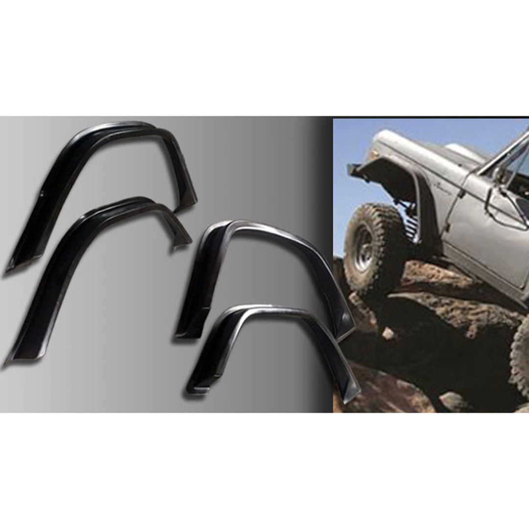 XXL Ultra-Flex Fender Flares, 4 inch Wide, 1966-76 Ford Bronco