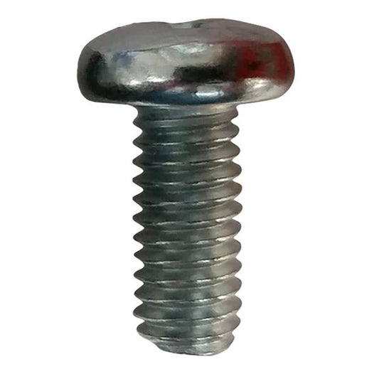 Silver Phillips head screw with washer for Ford Bronco door pillar, side view