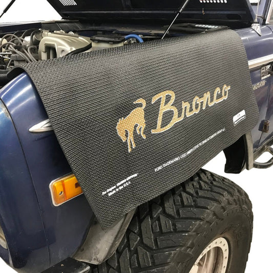 Mechanic's Fender Gripper Cover w/Bronco Script & Bucking Horse Logo