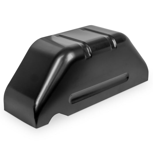 Metal wheel well tub for rear driver side, textured black finish with mounting holes