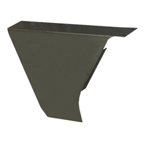 Bronze metal fuel filler extension panel for 1977 Bronco, side view