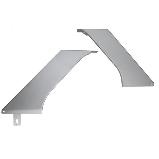 Bronze fuel filler neck extension with mounting hardware, side view