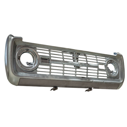 Black plastic lower grille filler panel for Ford Bronco, angled side view