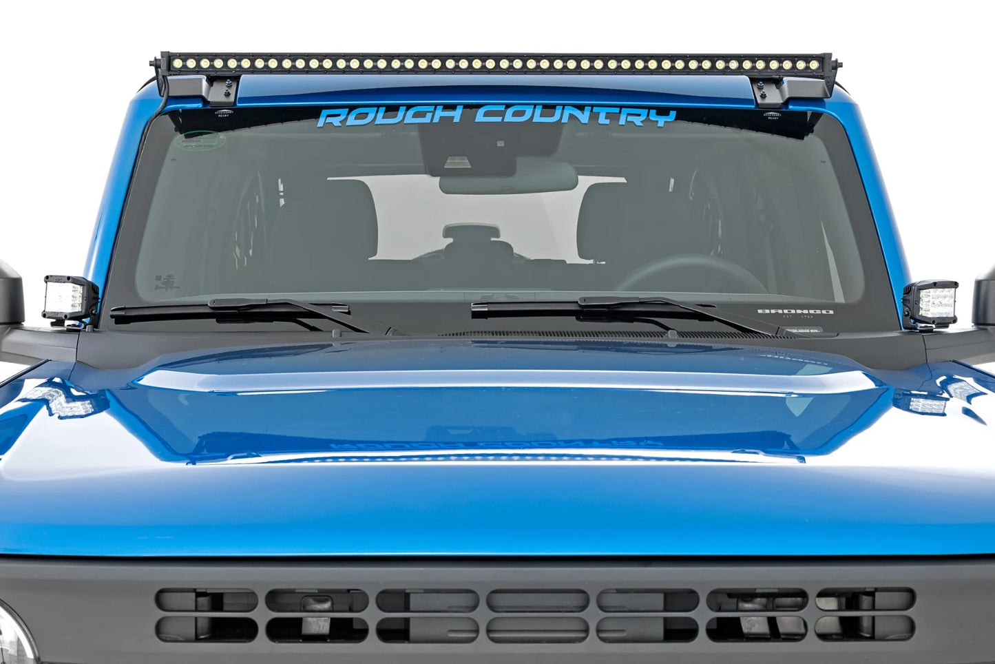 50" LED Light Kit, Upper Windshield, Black Single Row, 2021+ Ford Bronco