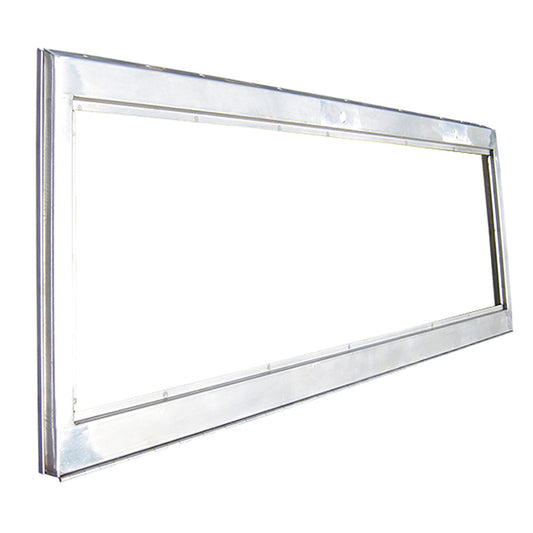 Stainless steel windshield frame with hinge for 1966-77 Ford Bronco, front view