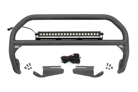 Nudge Bar w/20” Black Single Row LED Light Bar for OE Modular Bumper - 21-24 Bronco
