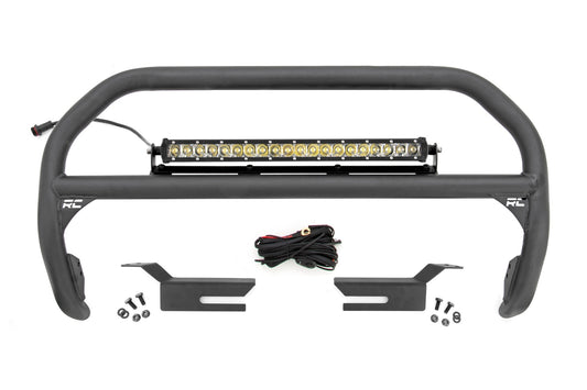 Nudge Bar w/20” Chrome Single Row LED Bar – 21-24 Bronco