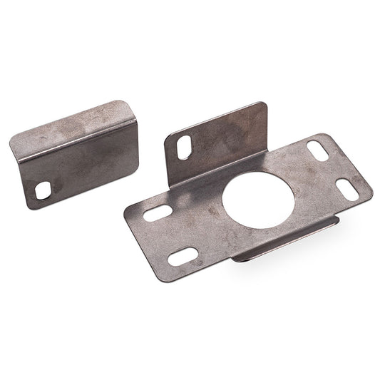 Stainless steel hood latch guard for classic Ford Bronco, front view