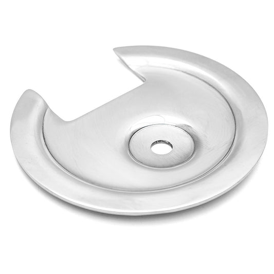 Stainless steel spare tire retainer plate for Ford Bronco, side view