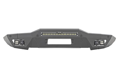 Front Modular Bumper w/20” Black LED Bar, Black Flood & SAE Fog Cubes – 21-24 Bronco