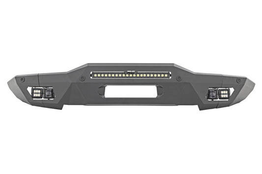 Front Modular Bumper w/20” Black LED Bar, Black Flood & SAE Fog Cubes – 21-24 Bronco