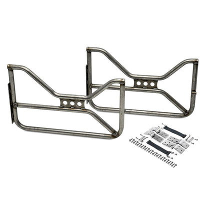 Black steel trail doors with stainless steel quick-release hinges for Ford Bronco, side view