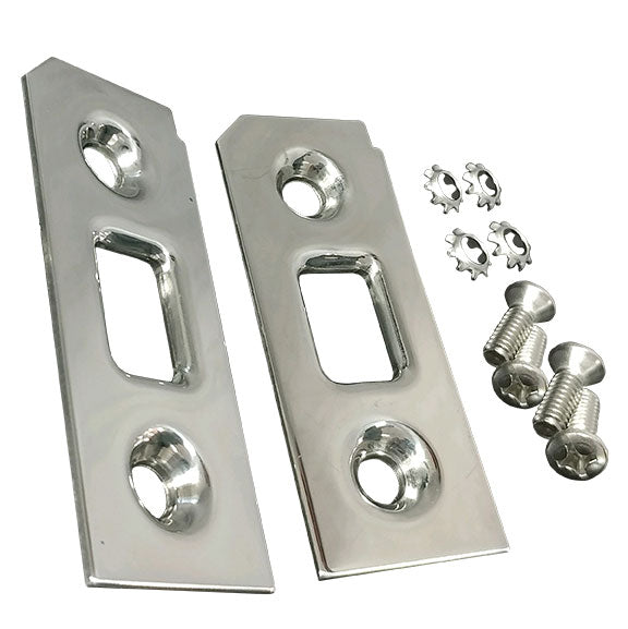 Liftgate Latch Striker Plates - Stainless Steel, 69-77 Ford Bronco, pair