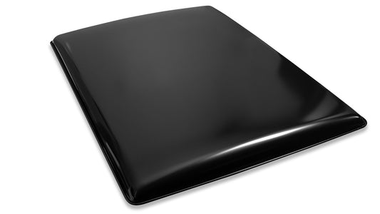 Black hardtop roof panel with drip rail and 4-bow system, side view