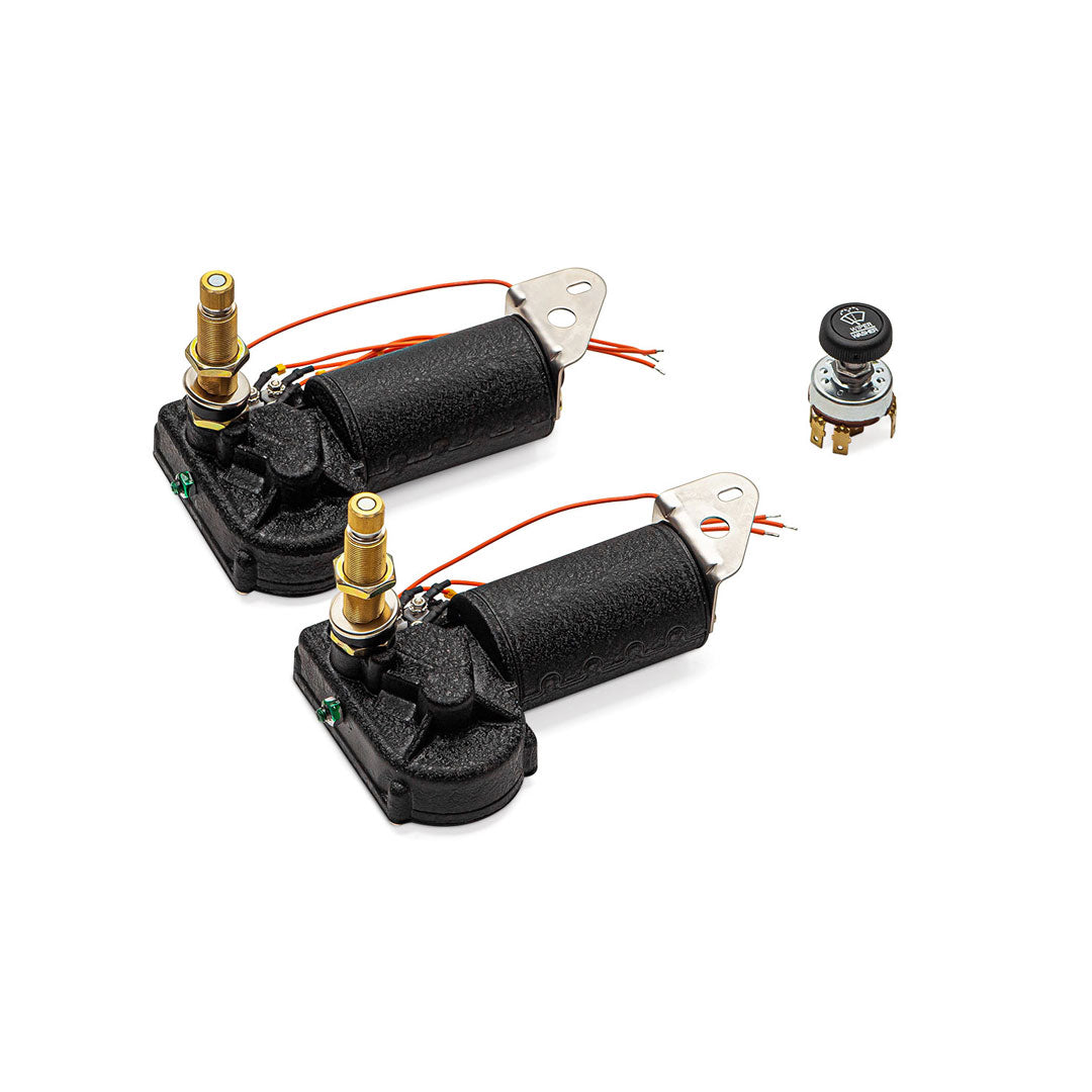 Dual Electric Wiper Motor Conversion Kit with Arms & Blades, 1966-77 Ford Bronco