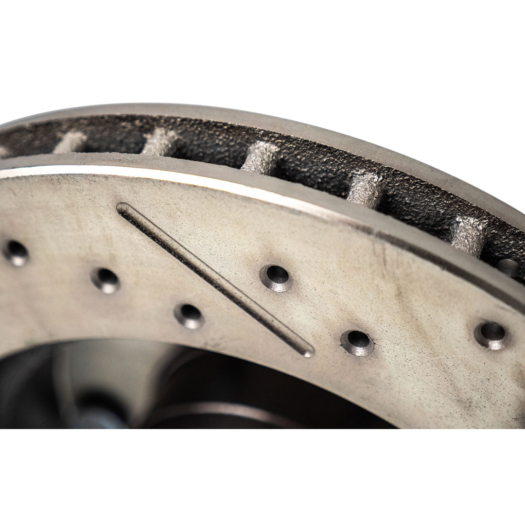 Driver Side Slotted & Drilled Disc Brake Hub and Rotor Assembly, 1966-92 Ford Bronco & 1975-89 Ford Truck