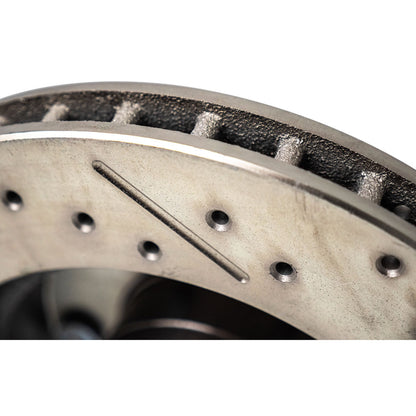 Driver Side Slotted & Drilled Disc Brake Hub and Rotor Assembly, 1966-92 Ford Bronco & 1975-89 Ford Truck