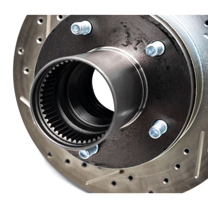Driver Side Slotted & Drilled Disc Brake Hub and Rotor Assembly, 1966-92 Ford Bronco & 1975-89 Ford Truck