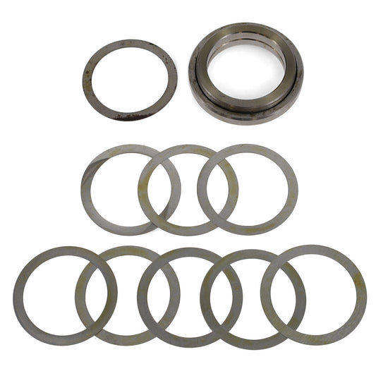 Silver steel crush sleeve eliminator for Ford 9-inch differential, side view