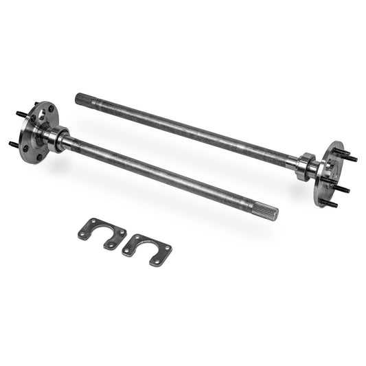 Chrome rear axle with 10-inch drum brakes and 2-7/8-inch bearing, side view