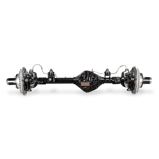 Dana 44 front axle with Power Lock differential, black powder-coated finish, side view