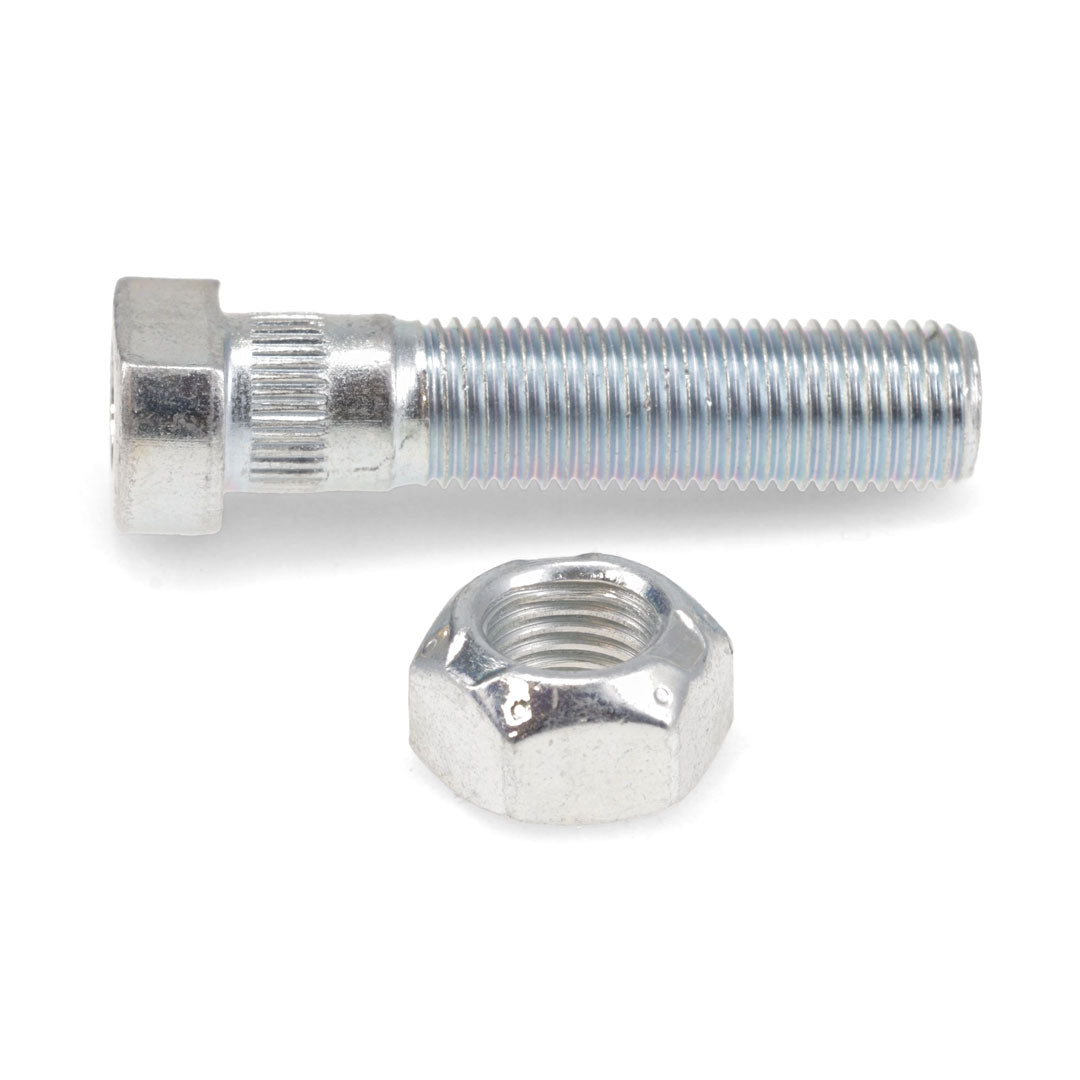 Bronze knuckle stud with threaded shaft for disc brake assembly, front view