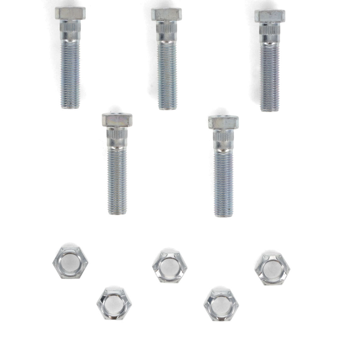 Chrome-plated knuckle studs for disc brake conversion, side view