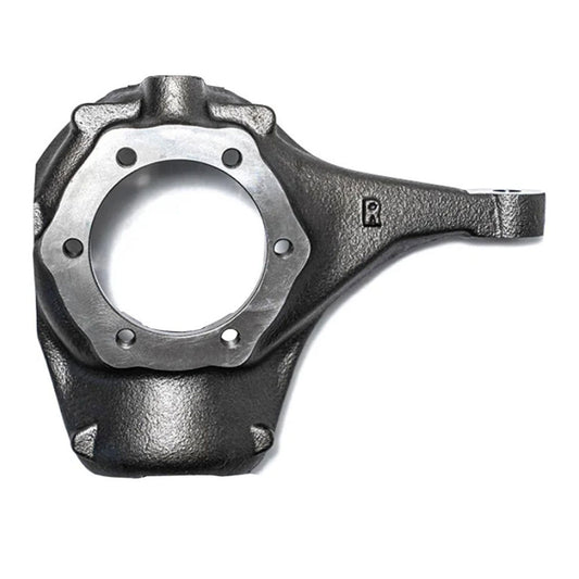 Silver pre-ground knuckle for disc brake conversion, passenger side view