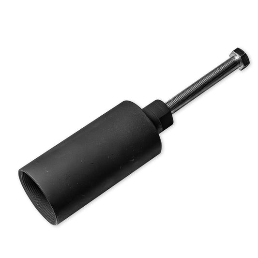 Steel spindle removal tool with hex head and tapered end, side view