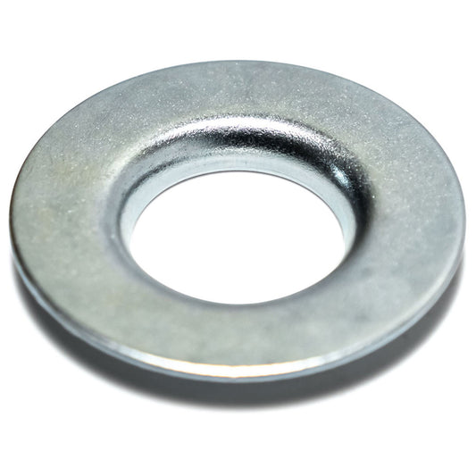 Bronze metal retainer plate with horn button cushion, side view
