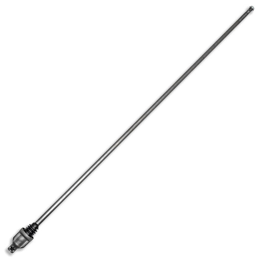 Chrome-plated steering shaft with universal joint, front view