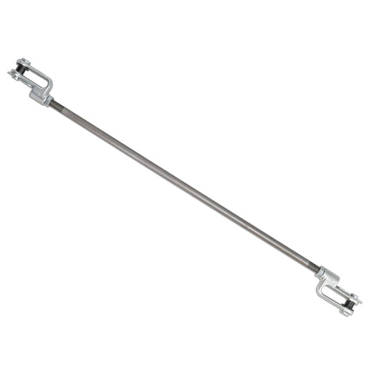 Metal clutch push rod with threaded ends for Ford Bronco, close-up