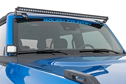 50" LED Light Kit, Upper Windshield, Black Single Row, 2021+ Ford Bronco