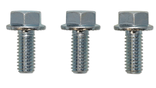 Stainless steel inspection cover bolts with hex heads, side view