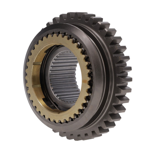 Black manual 3-speed synchro hub with gear shift lever, side view