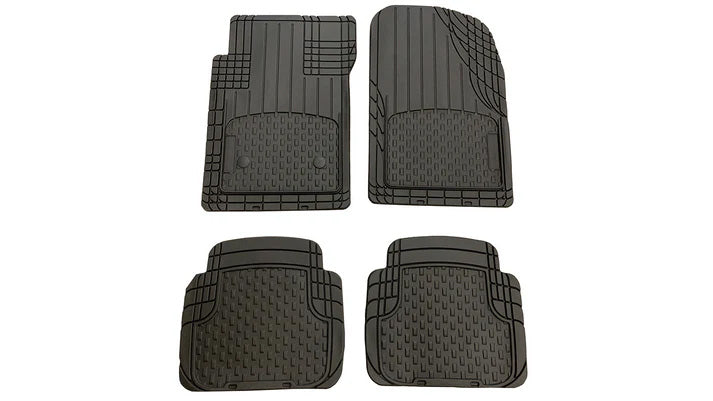 Rubber Floor Mat Kit, Black, Set of 4, Heavy Duty