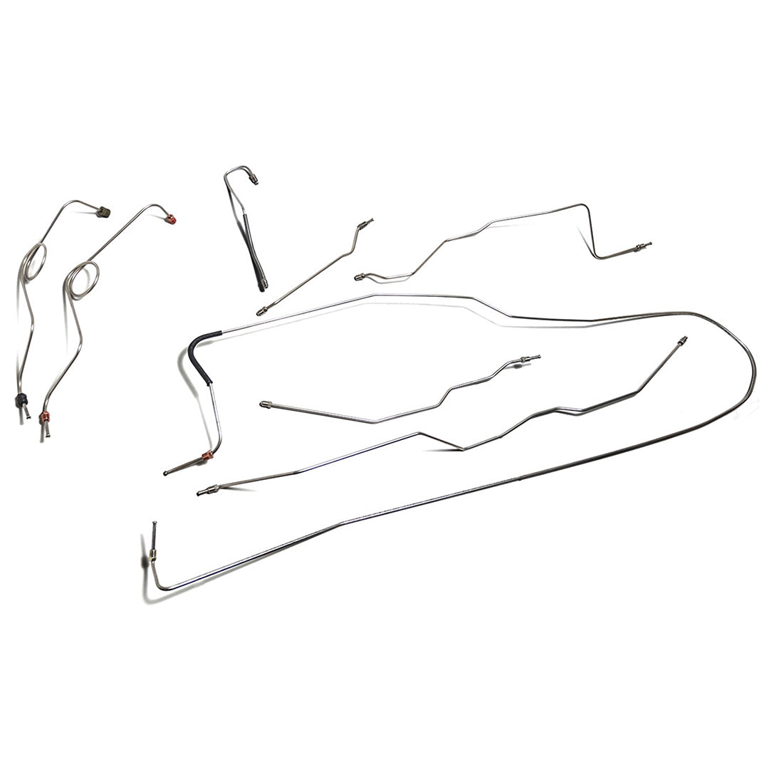 Stainless steel brake line set with fittings for Ford Bronco, detail shot