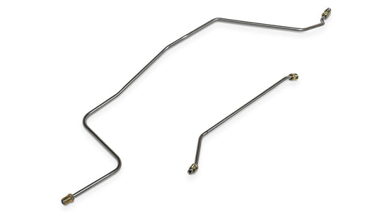 Stainless steel brake hard lines for Dana 44 axle, side view